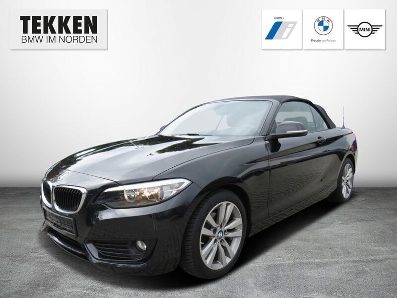 Schwarz Gebraucht 2016 BMW 218 Advantage Cabrio | 17.490 € (Fairer Preis) - Bild 1/4