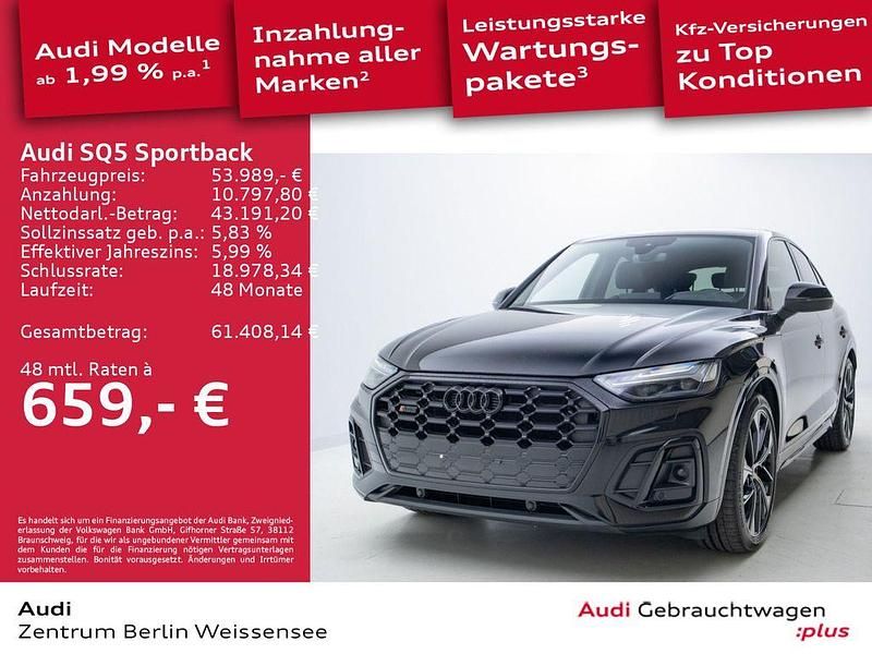 Mythosschwarz metallic Gebraucht 2022 Audi SQ5 Sportback Ambiente SUV | 53.989 € (Fairer Preis) - Bild 1/4