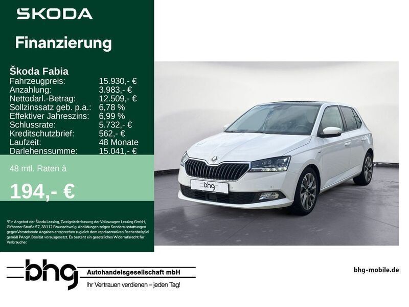 Candy weiß Gebraucht 2021 Skoda Fabia Best of Limousine | 15.630 € (Fairer Preis) - Bild 1/4