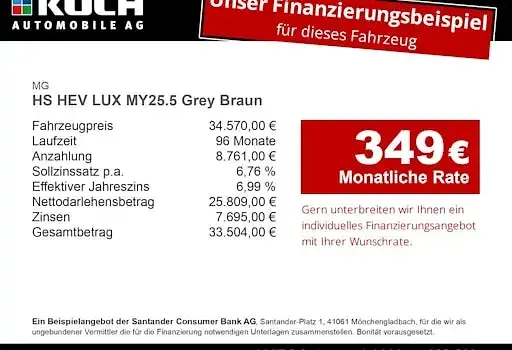 Nouvelle MG HS Luxury 224 ch (164 kW) 2026 Gris SUV