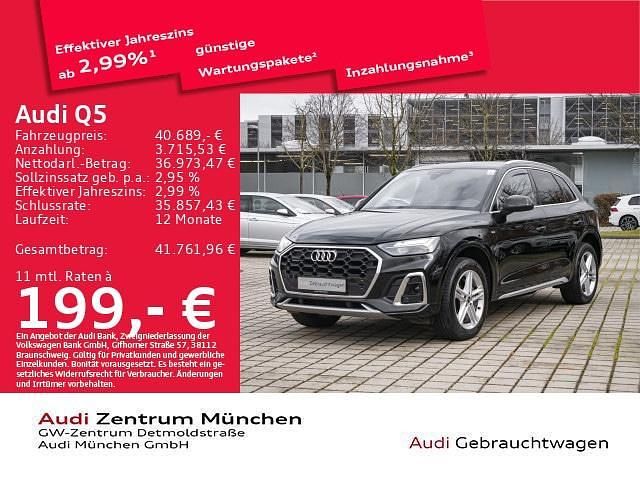 Mythosschwarz metallic Gebraucht 2022 Audi Q5 S-Line SUV | 40.689 € (Fairer Preis) - Bild 1/2