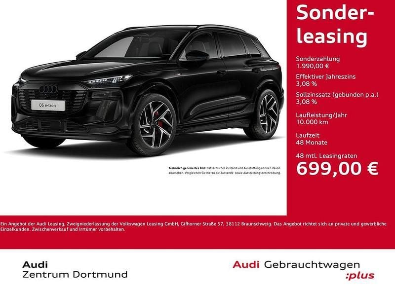 Mythosschwarz metallic Gebraucht 2025 Audi Q6 e-tron Ambiente SUV | 68.866 € (Etwas zu teuer) - Bild 1/3