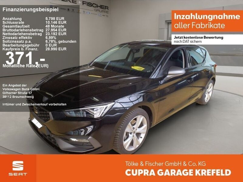 Mitternachtsschwarz (metallic) Gebraucht 2024 Seat Leon FR Limousine | 26.776 € (Fairer Preis) - Bild 1/2