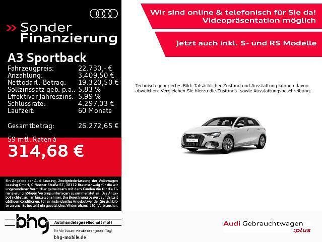 Weiß Gebraucht 2021 Audi A3 Sportback e-tron Advanced Limousine | 22.730 € (Teuer) - Bild 1/4