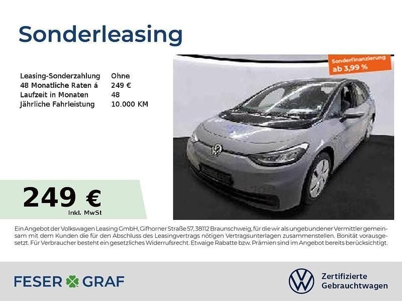 Mondsteingrau schwarz Gebraucht 2022 VW ID.3 Pro Kleinwagen | 21.801 € (Superpreis) - Bild 1/4
