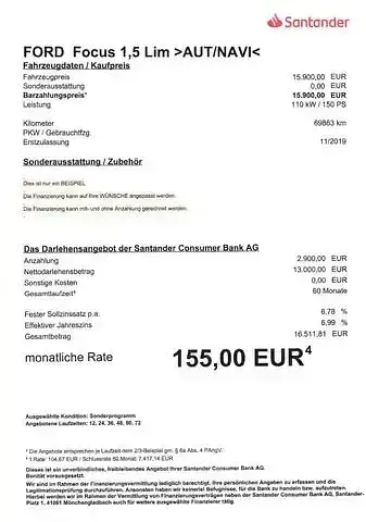 Używany Ford Focus 150 KM (110 kW) 2019 Czarny Sedan/Limuzyna