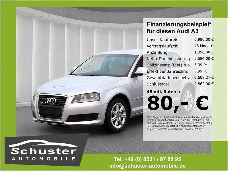 Silber Gebraucht 2009 Audi A3 Ambiente Limousine | 6.980 € (Etwas zu teuer) - Bild 1/4