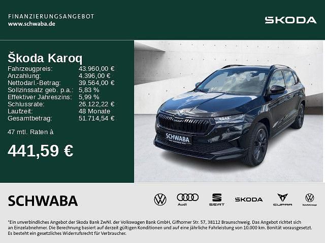 Schwarz Gebraucht 2025 Skoda Karoq SportLine SUV | 43.960 € (Teuer) - Bild 1/4