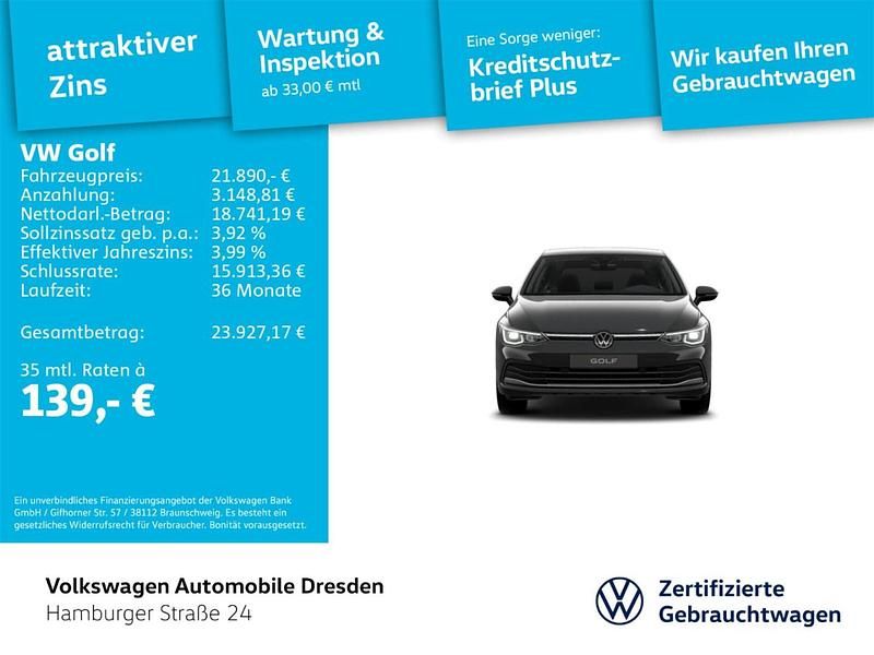 Gebraucht VW Golf VIII Style 131 PS (96 kW) 2024 Grau Limousine
