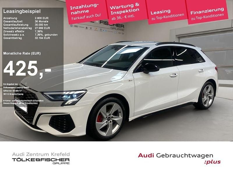 Ibisweiss Gebraucht 2022 Audi A3 Sportback S-Line Limousine | 27.999 € (Fairer Preis) - Bild 1/4