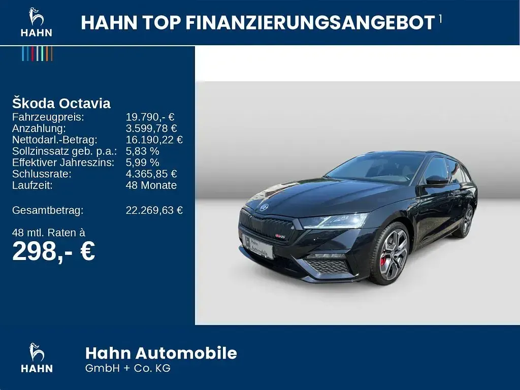Gebraucht Skoda Octavia RS 245 PS (180 kW) 2021 Schwarzmagic perleffekt Kombi