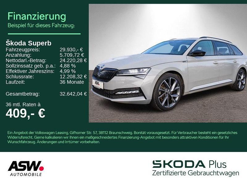 Steelgrau Gebraucht 2022 Skoda Superb SportLine Kombi | 29.930 € (Etwas zu teuer) - Bild 1/4