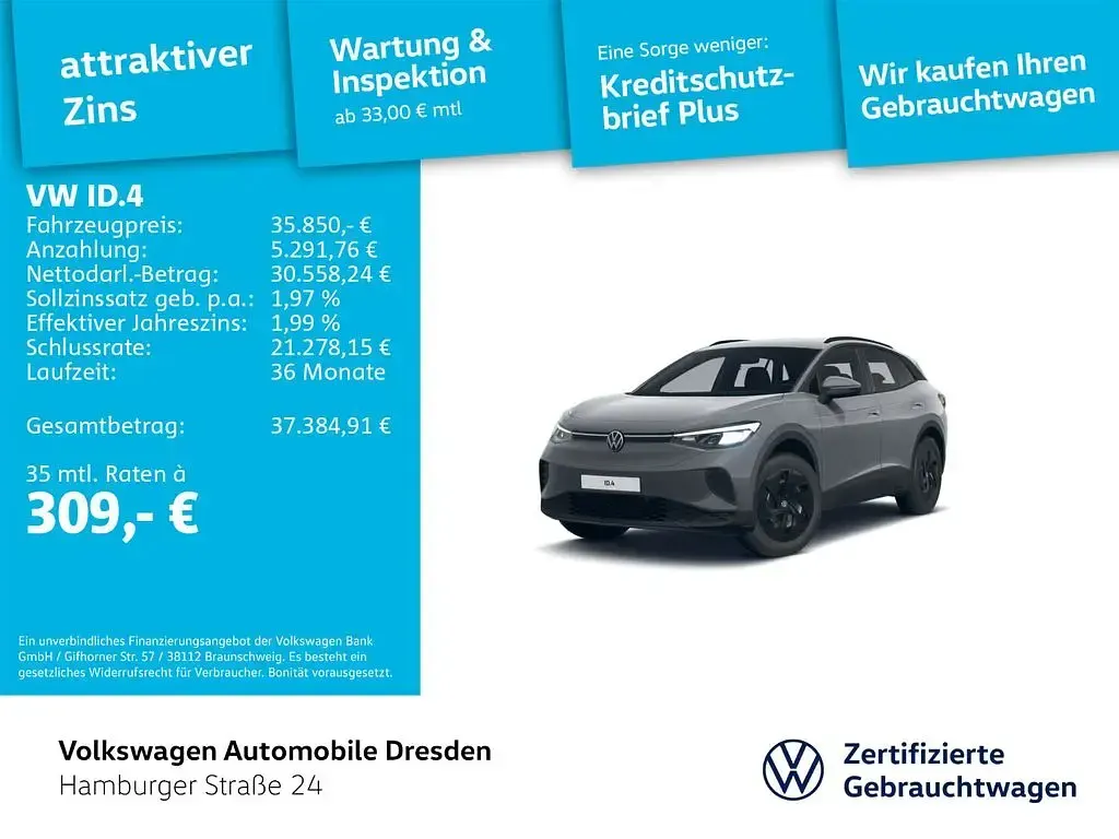 Occasion VW ID.4 Pro 210 kW (286 ch) 2024 Gris SUV
