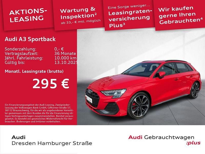 Rot Gebraucht 2024 Audi A3 Sportback S-Line Limousine | 38.490 € (Fairer Preis) - Bild 1/3