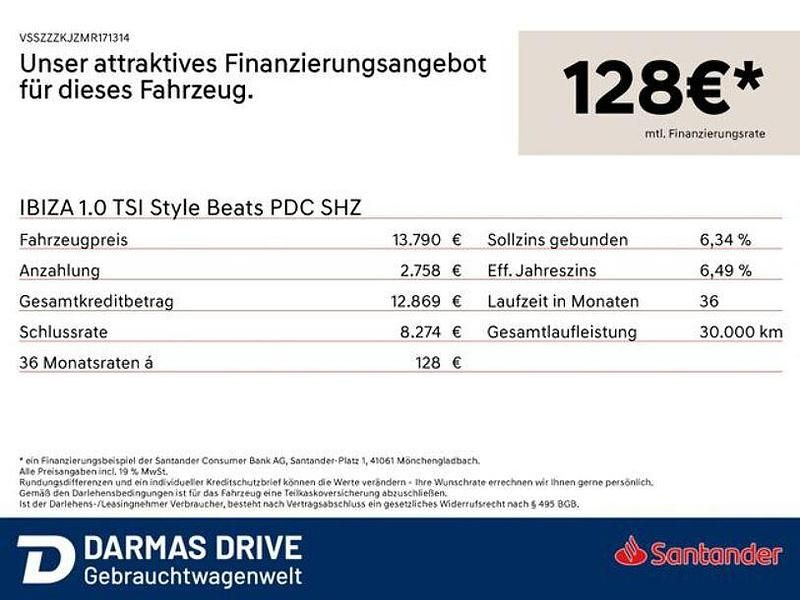 Weiß Gebraucht 2021 Seat Ibiza Beats Limousine | 13.790 € (Superpreis) - Bild 1/1