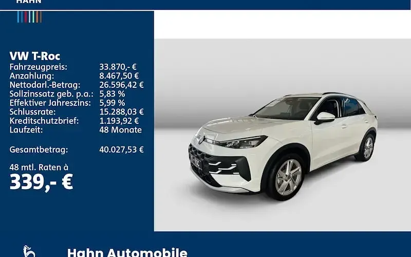 Gebraucht VW T-Roc Life 150 PS (110 kW) 2026 Weiß SUV