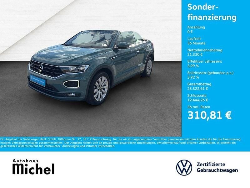 Grün Gebraucht 2021 VW T-Roc Cabriolet R-line Cabrio | 21.330 € (Guter Preis) - Bild 1/2