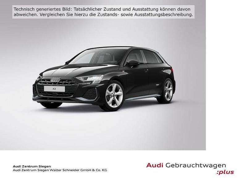Mythosschwarz metallic Gebraucht 2024 Audi A3 S-Line Limousine | 37.910 € (Teuer) - Bild 1/4