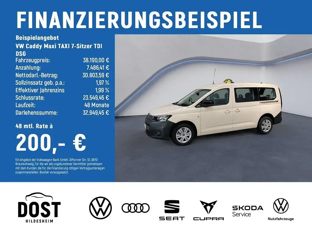 Ny VW Caddy Maxi 122 HK (89 kW) 2026 Beige MPV