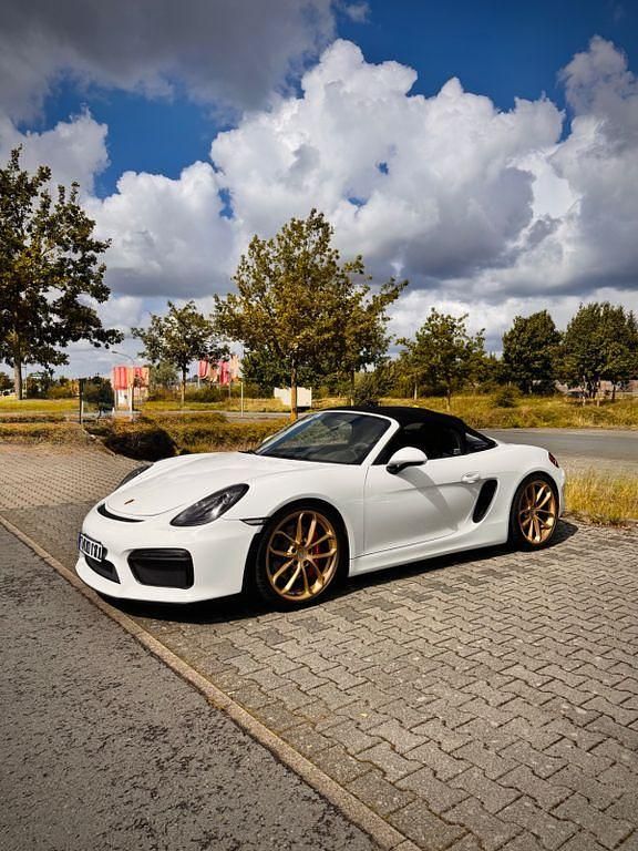 Weiß Gebraucht 2016 Porsche Boxster Spyder Cabrio | 98.981 € (Etwas zu teuer) - Bild 1/4