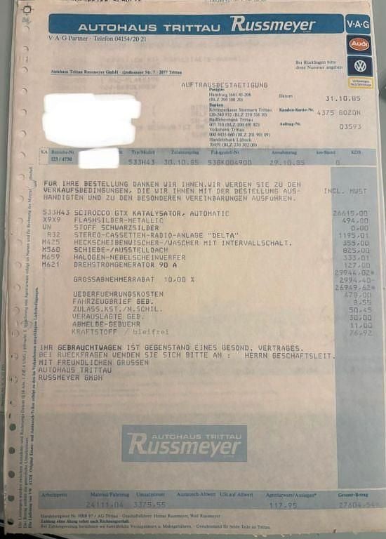 Gebraucht VW Scirocco GTX 95 PS (69 kW) 1985 Grau Coupé