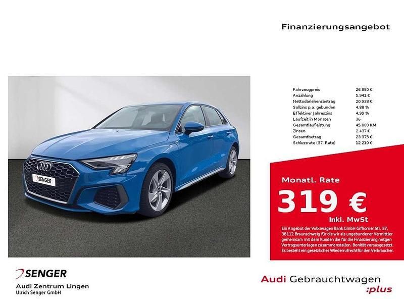 Turboblau Gebraucht 2021 Audi A3 e-tron S-Line Kleinwagen | 24.880 € (Guter Preis) - Bild 1/4