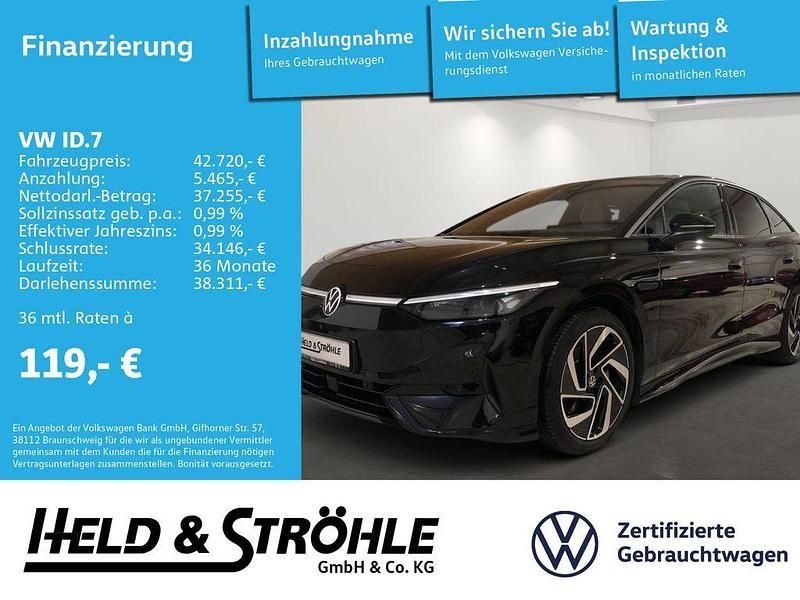 Grenadillschwarz metallic Gebraucht 2024 VW ID.7 Pro Limousine | 42.720 € (Fairer Preis) - Bild 1/3