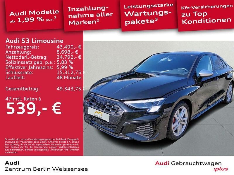 Schwarz Gebraucht 2024 Audi S3 Sport Limousine | 43.490 € (Fairer Preis) - Bild 1/4