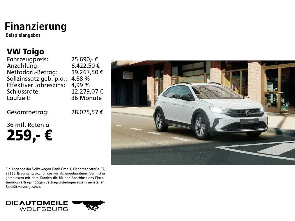 Neu VW Taigo 116 PS (85 kW) 2026 Pure white SUV