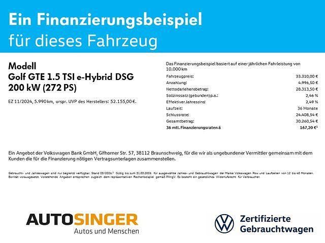 Gebraucht VW Golf VIII GTE 272 PS (200 kW) 2024 Weiß Limousine