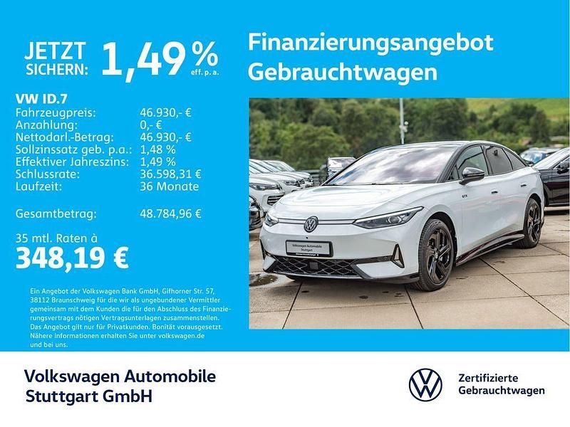 Gletscherweiß metallic/schwarz Gebraucht 2024 VW ID.7 GTX Limousine | 46.930 € (Fairer Preis) - Bild 1/4