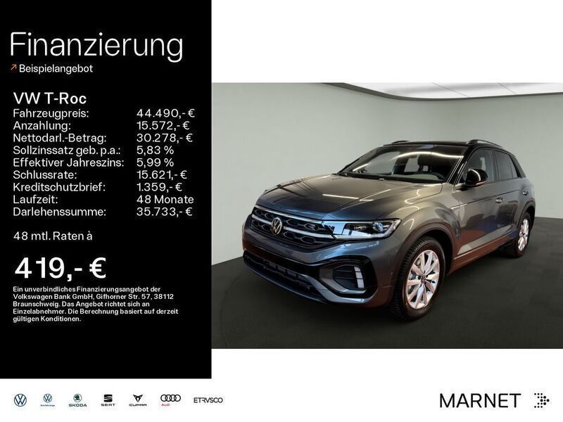 Indiumgrau metallic / schwarz Neu 2025 VW T-Roc R-line SUV | 44.490 € (Teuer) - Bild 1/4