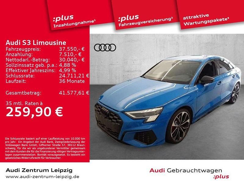 Turboblau Gebraucht 2022 Audi S3 Ambiente Limousine | 37.550 € (Fairer Preis) - Bild 1/3