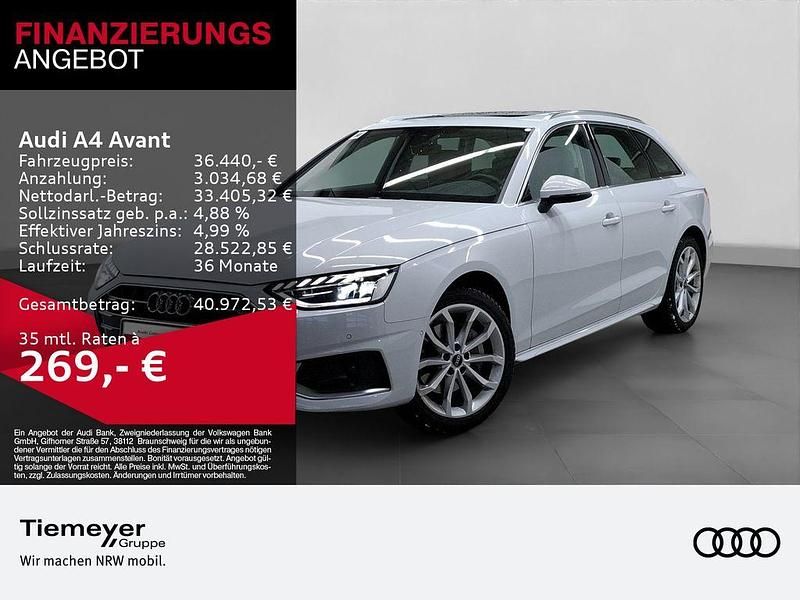 Gletscherweiß metallic Gebraucht 2024 Audi A4 Advanced Plus Kombi | 36.440 € (Etwas zu teuer) - Bild 1/4
