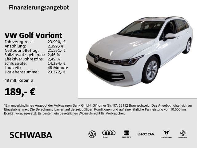 Pure white Gebraucht 2024 VW Golf VIII Life Kombi | 23.990 € (Guter Preis) - Bild 1/2