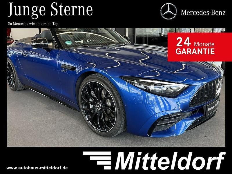 Lack spektralblau Gebraucht 2023 Mercedes SL43 AMG Premium Plus Cabrio | 99.800 € (Etwas zu teuer) - Bild 1/4