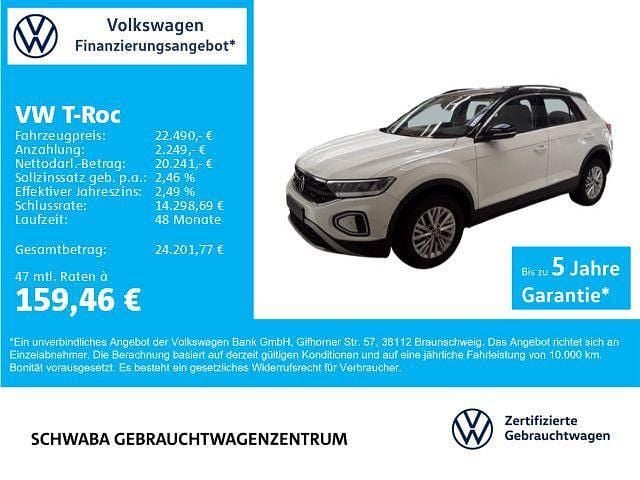 Pure white Gebraucht 2024 VW T-Roc Life SUV | 22.490 € (Guter Preis) - Bild 1/4