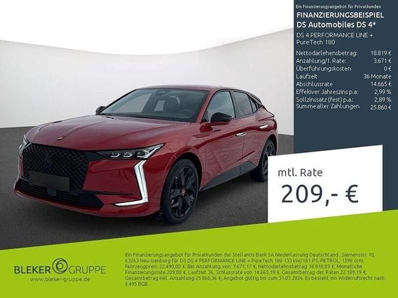 Rot Gebraucht 2022 DS Automobiles DS4 Performance Line Plus Limousine | 22.490 € (Fairer Preis) - Bild 1/3