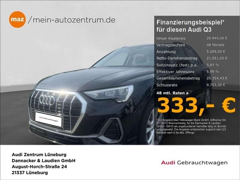 Mythosschwarz metallic Gebraucht 2022 Audi Q3 S-Line SUV | 26.940 € (Superpreis) - Bild 1/4