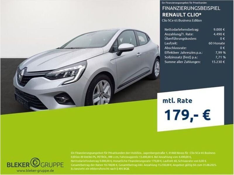 Platin grau metallic Gebraucht 2022 Renault Clio V Business Kleinwagen | 13.490 € (Fairer Preis) - Bild 1/3