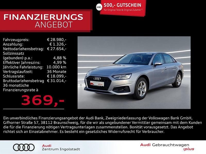 Silber metallic Gebraucht 2023 Audi A4 Ambiente Limousine | 27.980 € (Superpreis) - Bild 1/2