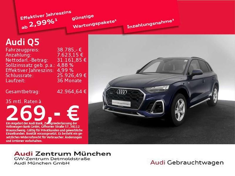 Gebraucht Audi Q5 S-Line 299 PS (219 kW) 2022 Navarrablau metallic SUV