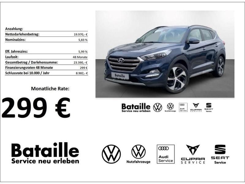 Blau Gebraucht 2018 Hyundai Tucson Premium SUV | 19.970 € (Guter Preis) - Bild 1/4