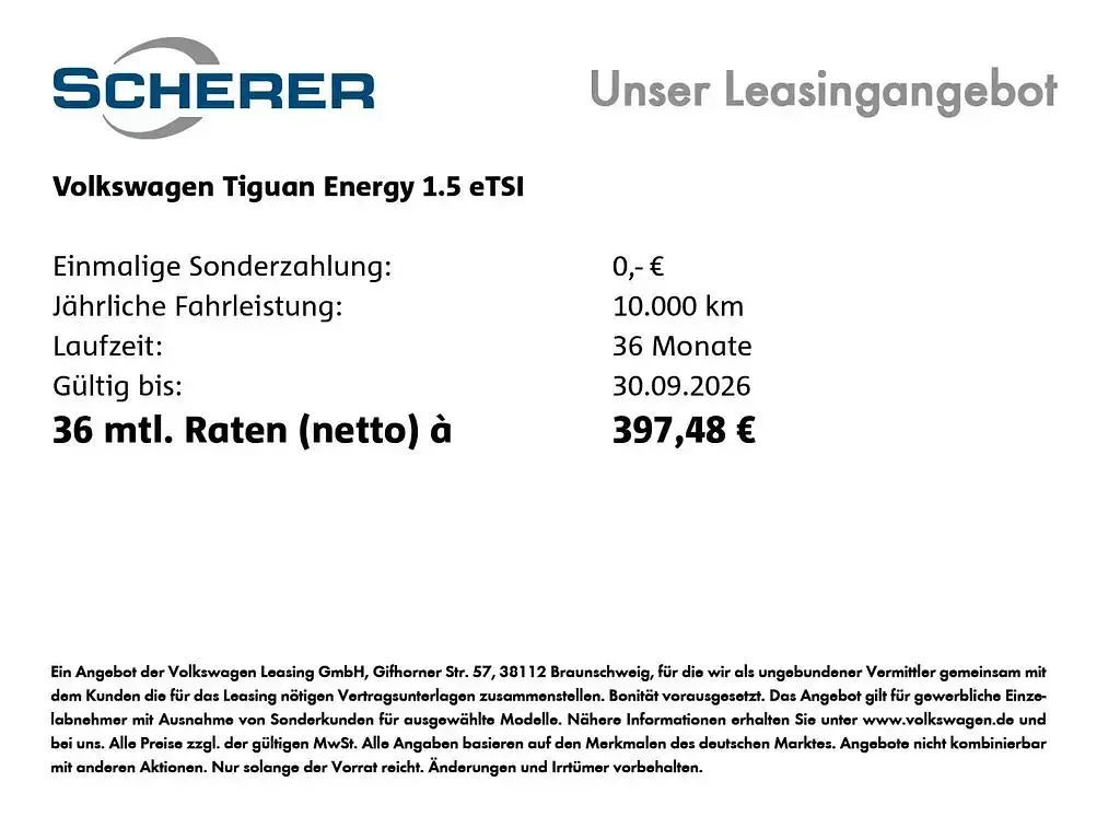 Neu VW Tiguan 150 PS (110 kW) 2026 Grau SUV
