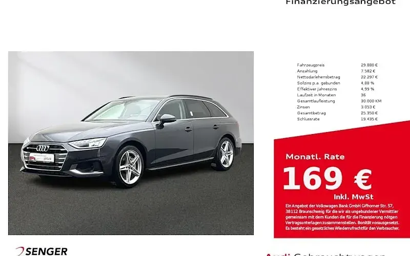 Second-hand Audi A4 Advanced 204 CP (150 kW) 2023 Gri Break