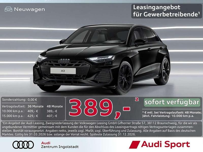 Mythosschwarz Neu 2025 Audi A3 S-Line Limousine | 41.450 € (Fairer Preis) - Bild 1/3