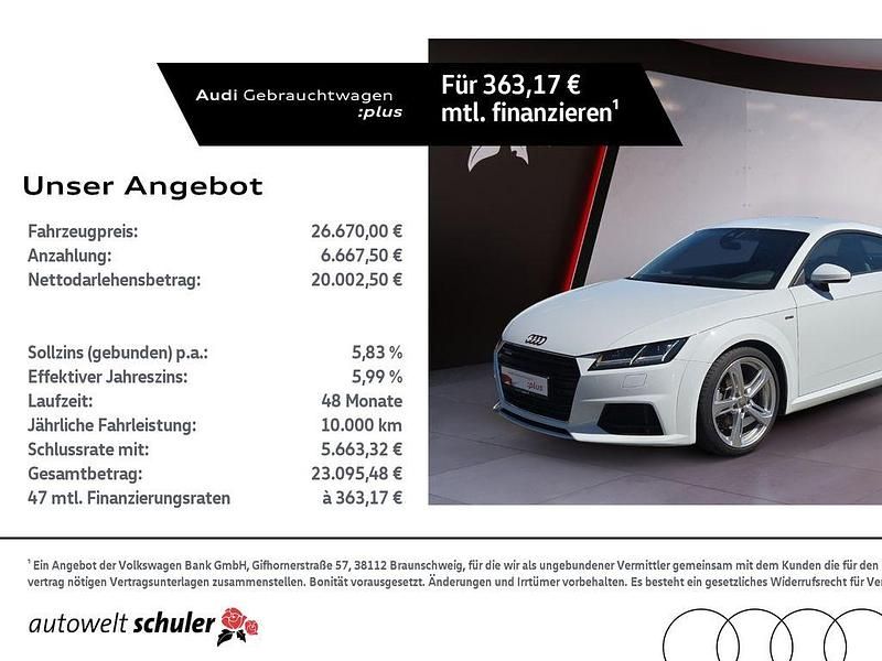 Gletscherweiß metallic Gebraucht 2014 Audi TT S-Line Coupé | 26.670 € (Etwas zu teuer) - Bild 1/4