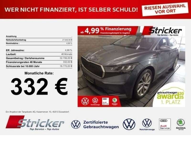 Quarzgrau metallic Gebraucht 2021 Skoda Enyaq iV SUV | 27.950 € (Superpreis) - Bild 1/3