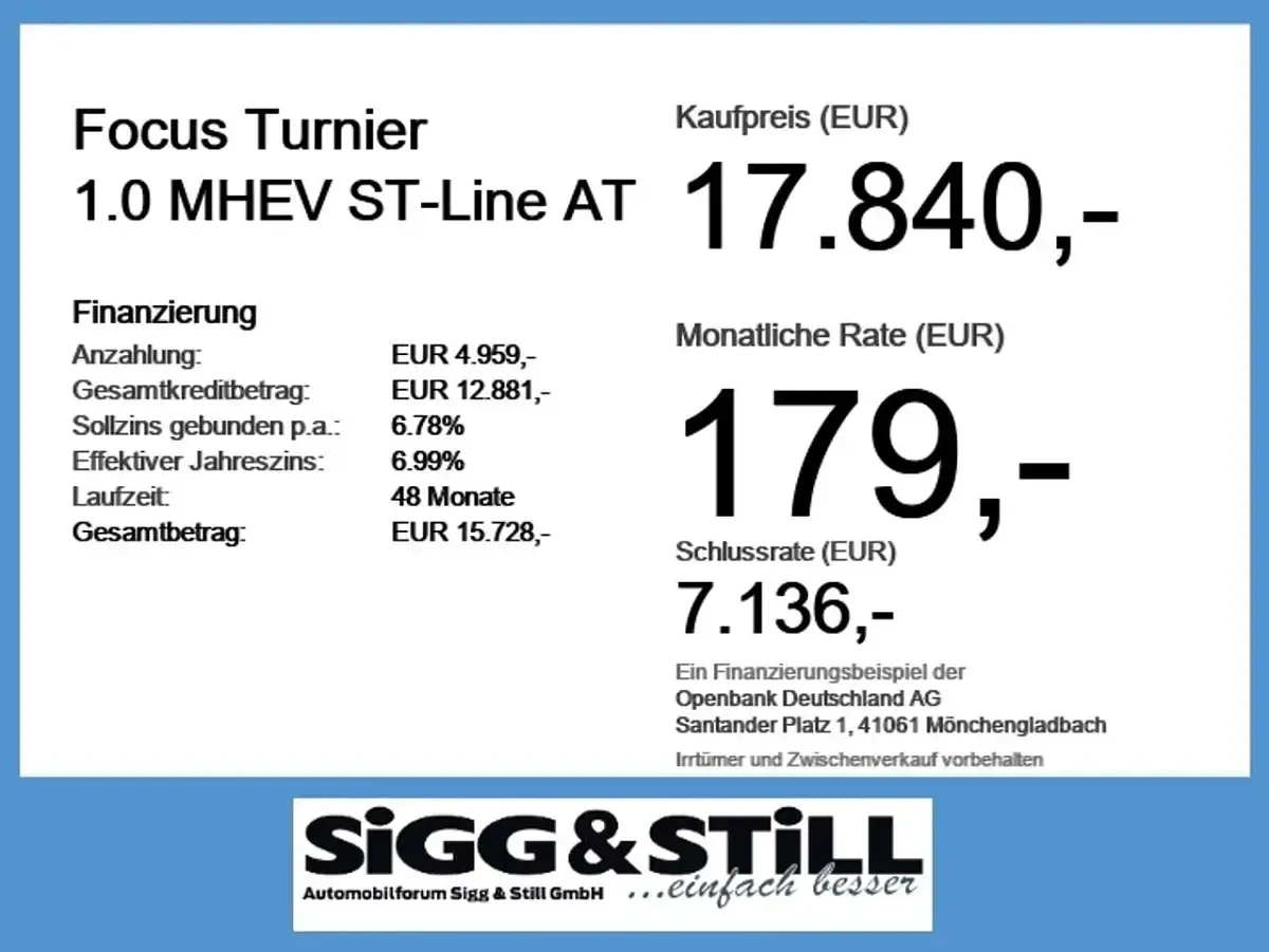 Gebraucht Ford Focus ST-Line 125 PS (91 kW) 2022 Obsidianschwarz metallic Kombi