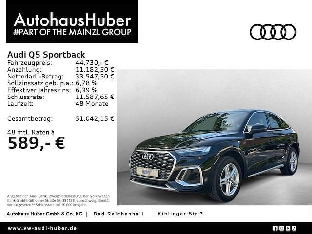 Mythosschwarz metallic Gebraucht 2022 Audi Q5 Sportback S-Line SUV | 44.730 € (Fairer Preis) - Bild 1/4
